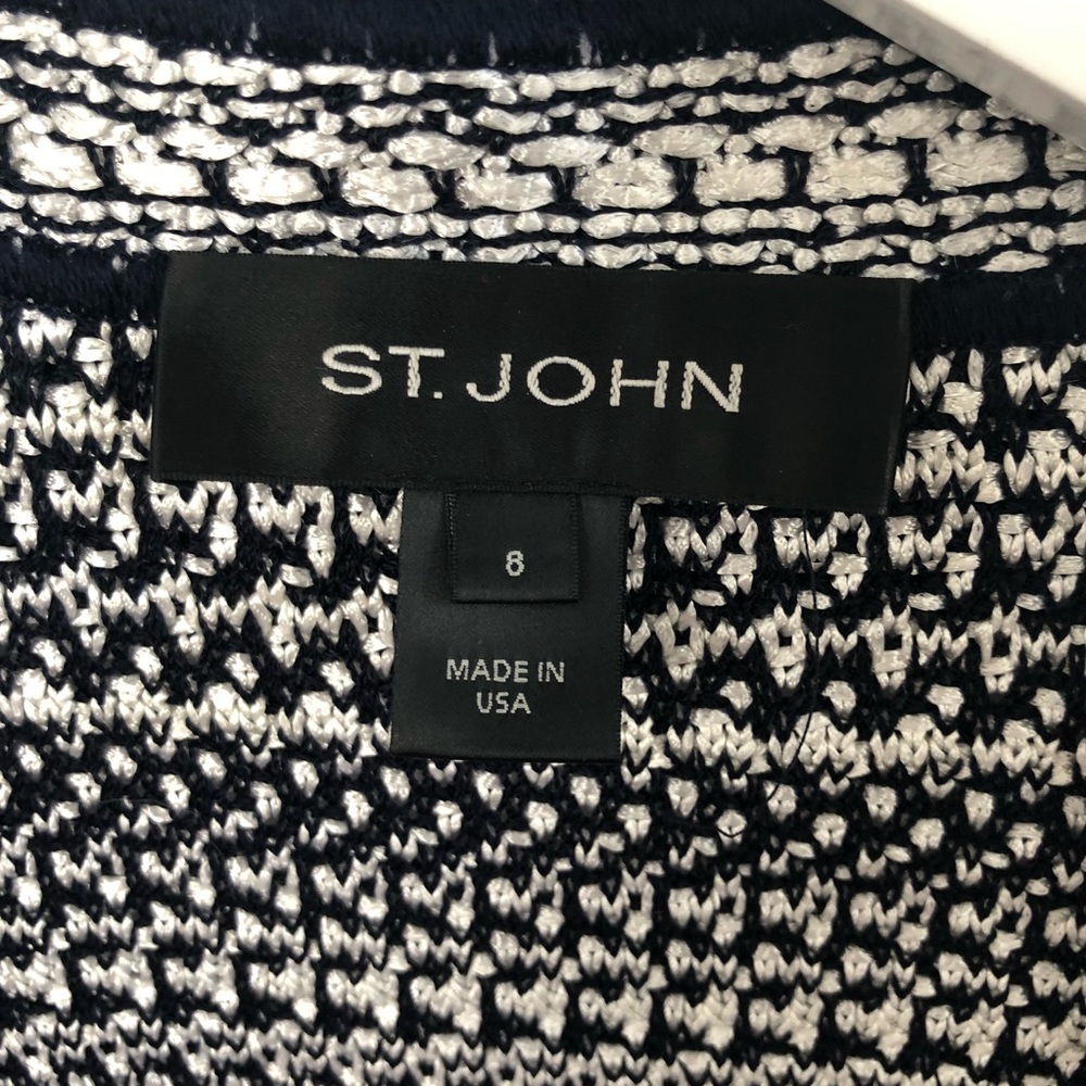 St. John Open Front Knit Cardigan Jacket SZ 8 - Picture 5 of 6